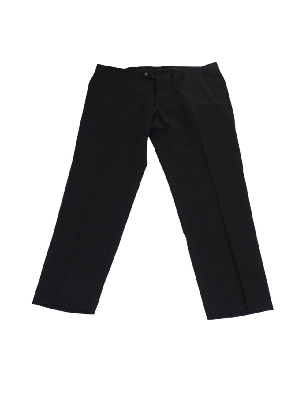 Corneliani Mens Dress Pants Black Flat Front Wool Size 56 8R 40 x 29 Slim Leg